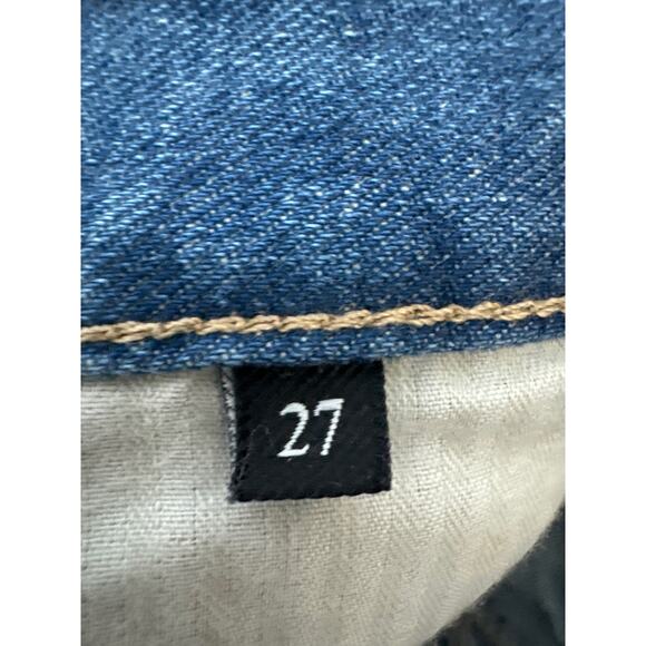 7 for All Mankind Women's Easy Boy Bootcut Jeans Raw Hem Light Wash Blue Size 27 - Picture 9 of 10